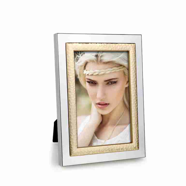 Whitehill Silverplated and Hammered Gold 10x15cm Frame